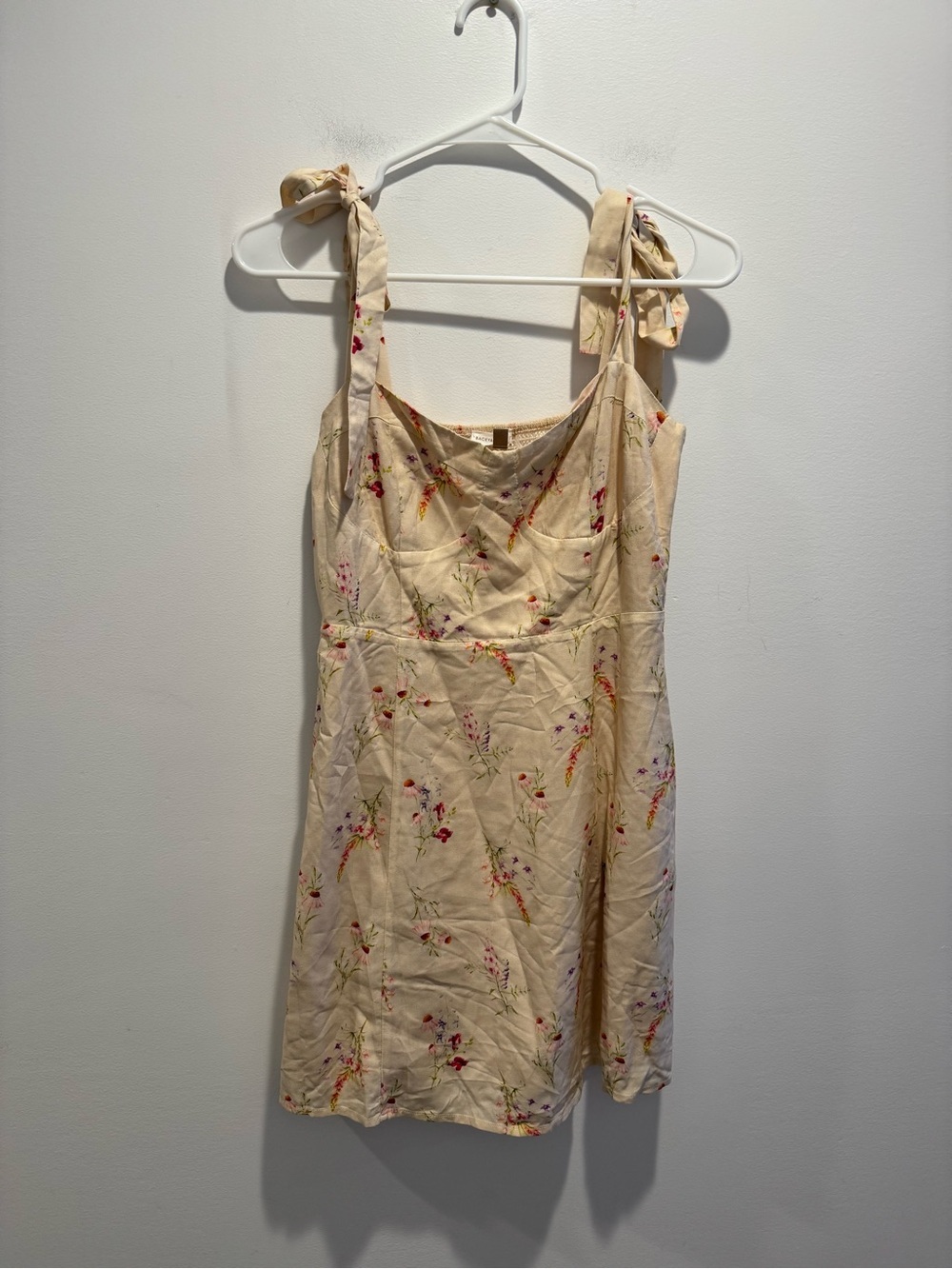 Backyard Roses Floral Tie-Shoulder Sundress NWOT
